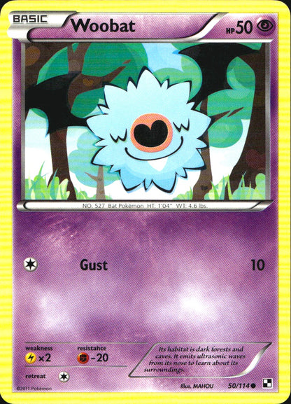 Woobat 50/114 Common Black & White Pokemon Near Mint