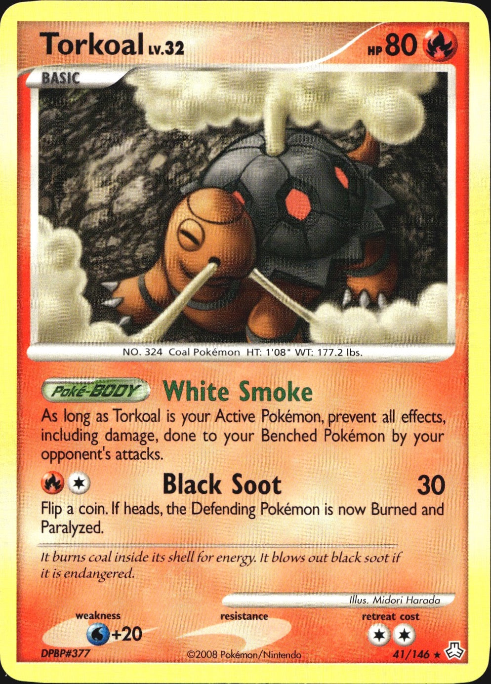 Torkoal 41/146 Rare Legends Awakened Pokemon Near Mint