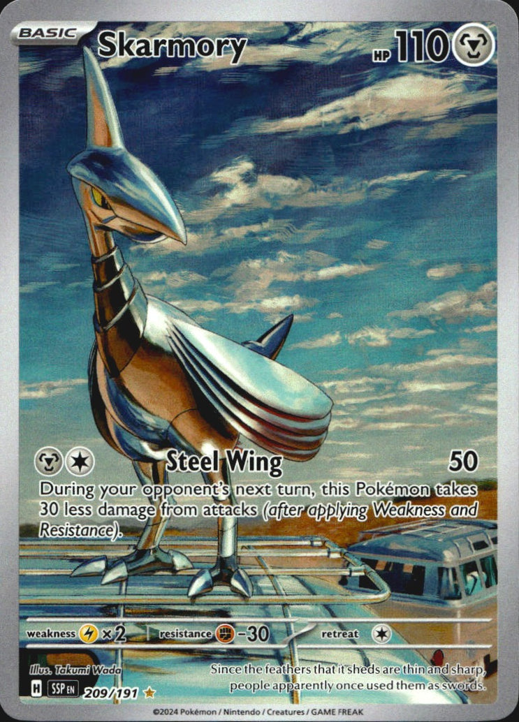 Skarmory 209/191 Illustration Rare Surging Sparks Pokemon Near Mint