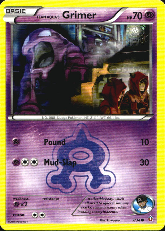 Team Aqua's Grimer 7/34 Common Double Crisis Pokemon Near Mint