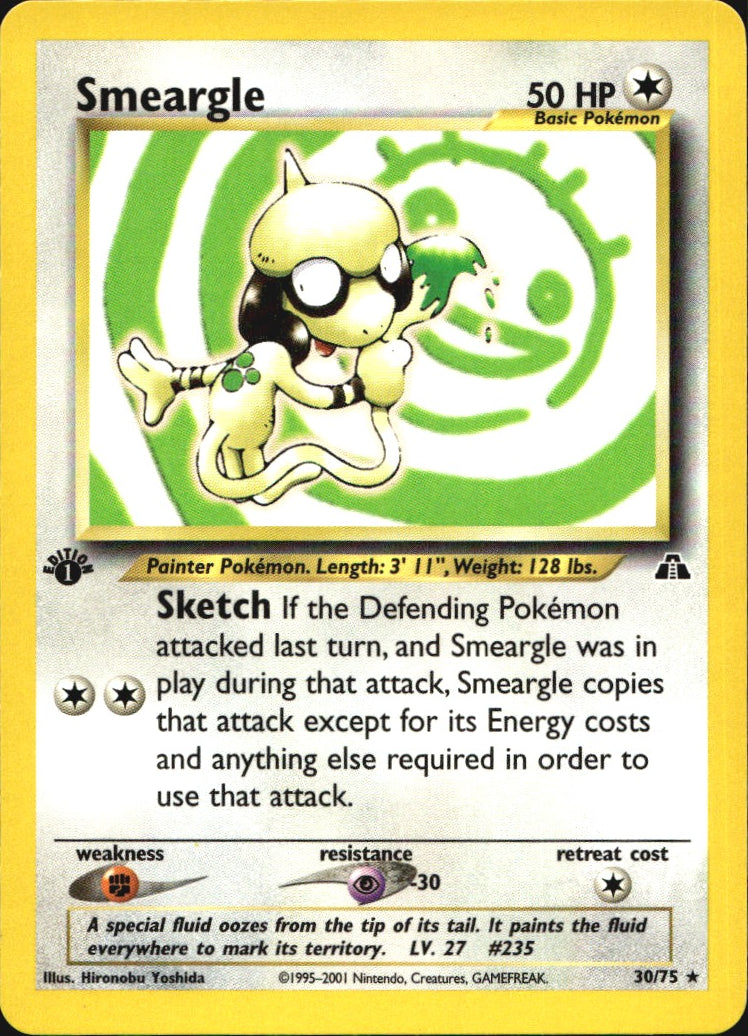 Smeargle 30/75 Rare Neo Discovery Pokemon 1st Edition Near Mint