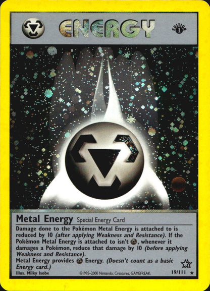 Metal Energy 19/111 Holo Rare Neo Genesis Pokemon 1st Edition Near Mint