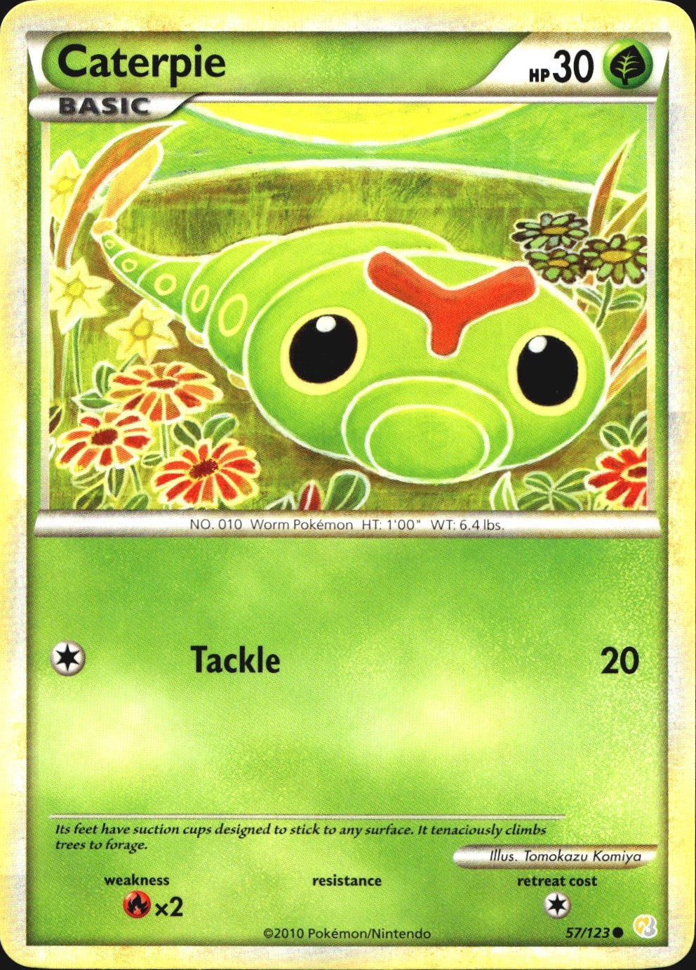 Caterpie 57/123 Common HeartGold & SoulSilver Pokemon Near Mint