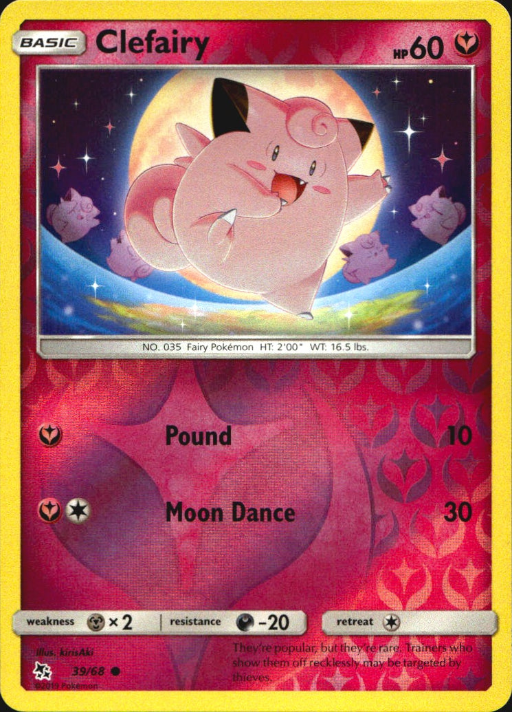 Clefairy 39/68 Common Hidden Fates Pokemon Near Mint