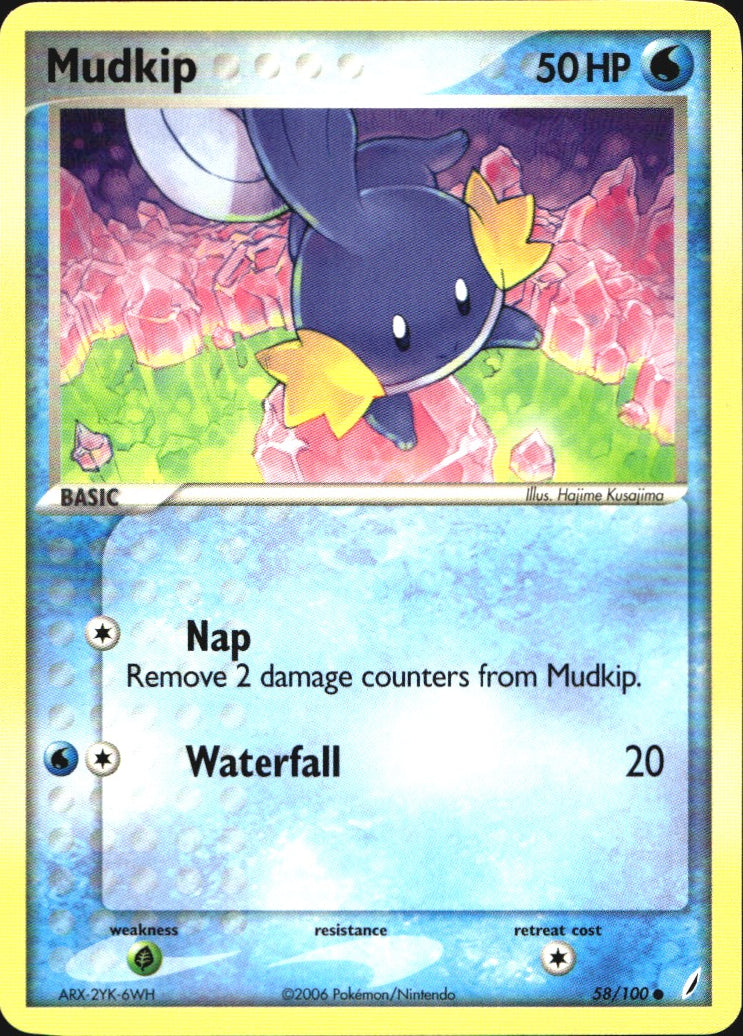 Mudkip 58/100 Common Crystal Guardians Pokemon Near Mint