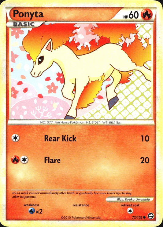 Ponyta 72/102 Common HGSS Triumphant Pokemon Near Mint