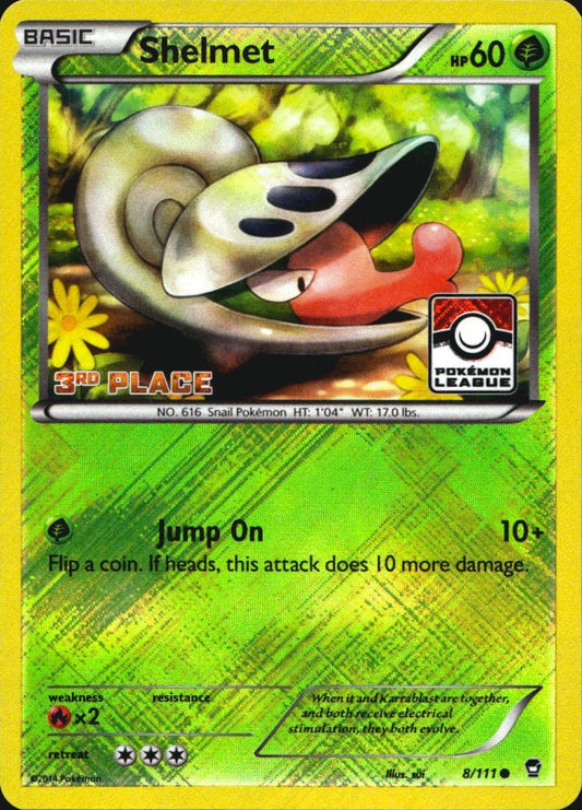 Shelmet 8/111 2nd Place Stamp Common Furious Fists Pokemon Near Mint