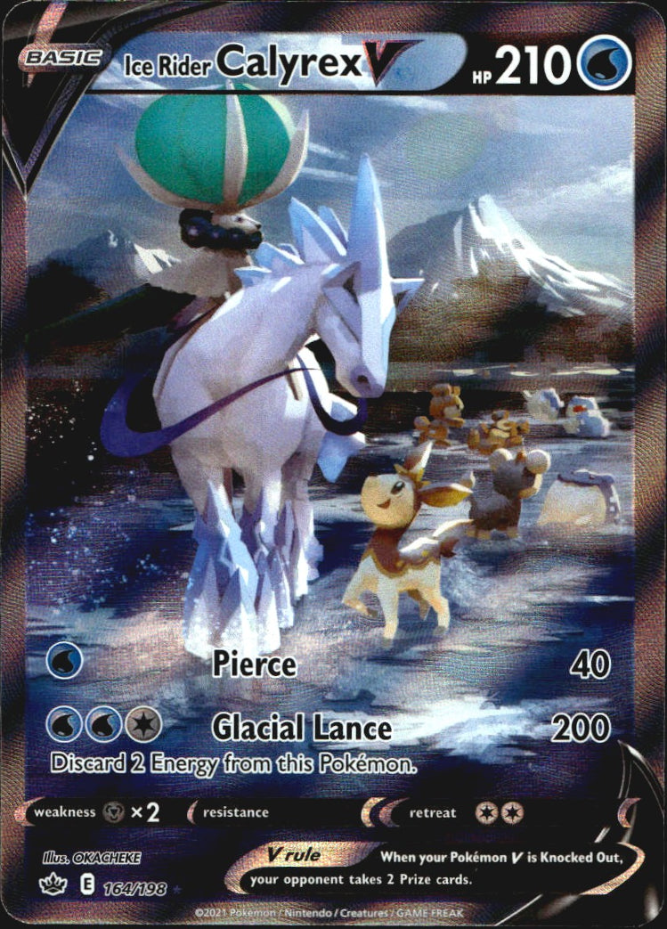 Ice Rider Calyrex V 164/198 Rare Ultra Chilling Reign Pokemon Near Mint