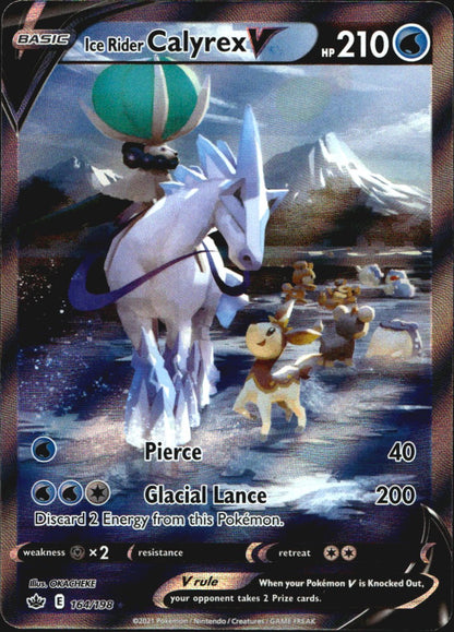 Ice Rider Calyrex V 164/198 Rare Ultra Chilling Reign Pokemon Near Mint