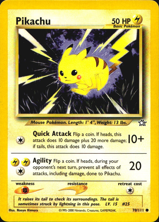 Pikachu 70/111 Common Neo Genesis Pokemon Near Mint