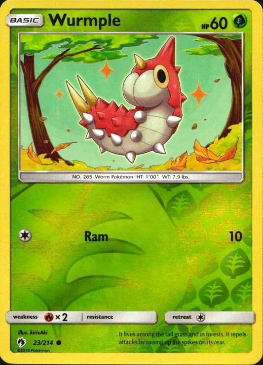 Wurmple 23/214 Common Lost Thunder Pokemon Reverse Holo Near Mint