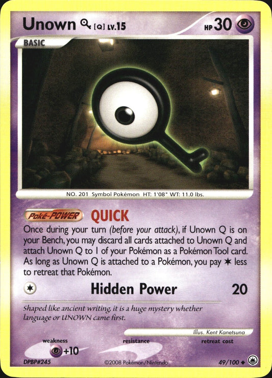 Unown [Q] 49/100 Uncommon Majestic Dawn Pokemon Near Mint