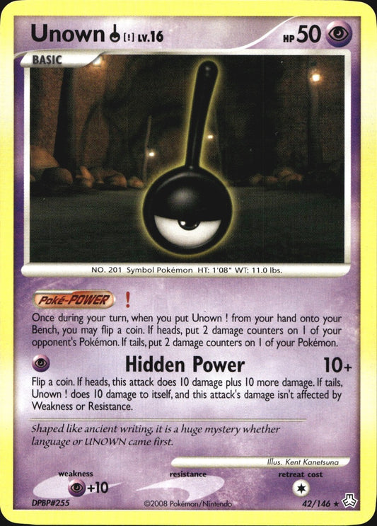 Unown [!] 42/146 Rare Legends Awakened Pokemon Near Mint