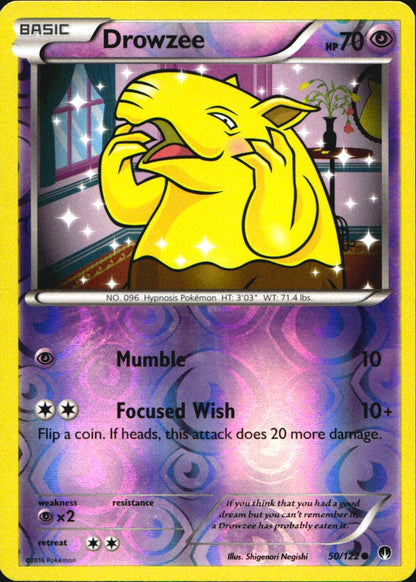 Drowzee 50/122 Common BREAKpoint Pokemon Reverse Holo Near Mint