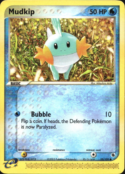 Mudkip 59/109 Common Ruby & Sapphire Pokemon Near Mint