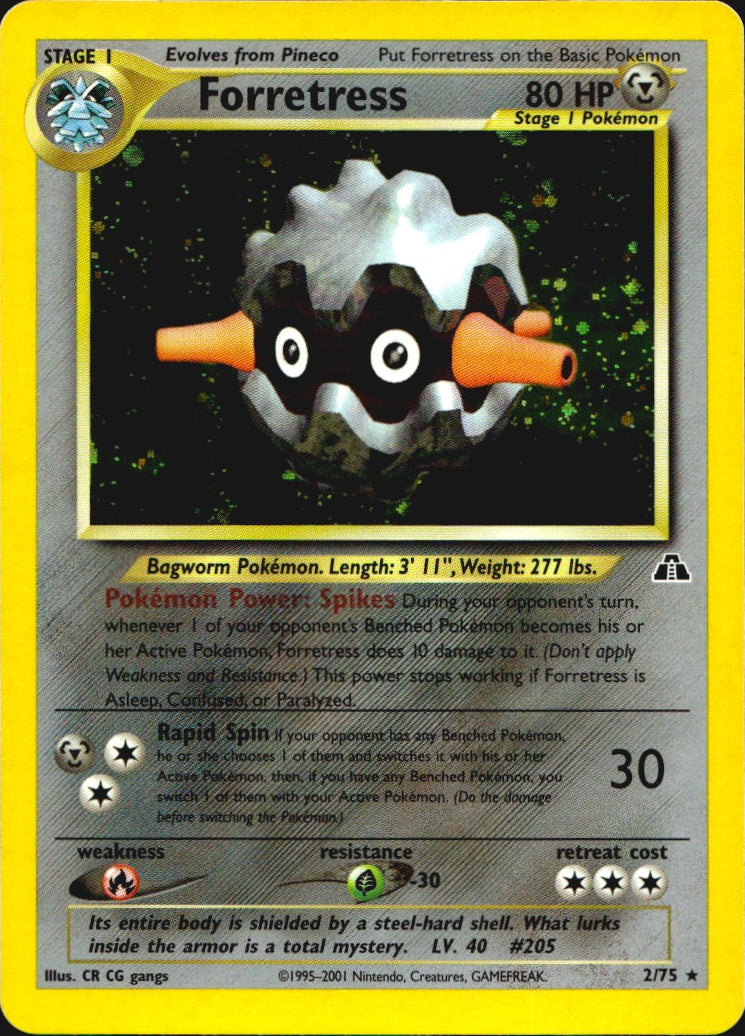 Forretress 2/75 Holo Rare Neo Discovery Pokemon Near Mint