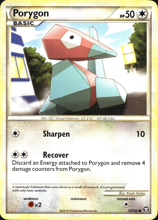 Porygon 73/102 Common HGSS Triumphant Pokemon Near Mint