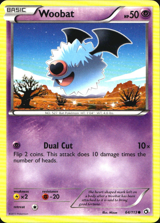 Woobat 64/113 Common Legendary Treasures Pokemon Near Mint
