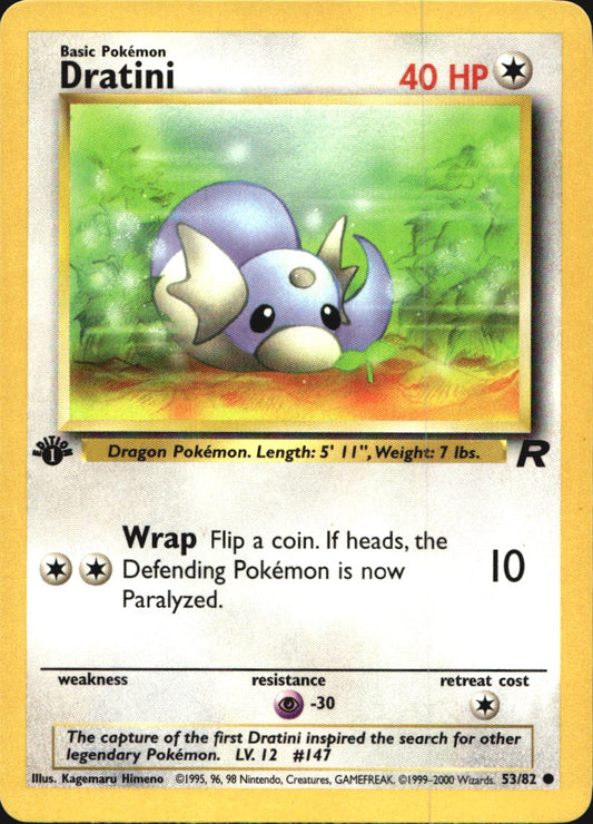 Dratini 53/82 Common Team Rocket Pokemon 1st Edition Near Mint