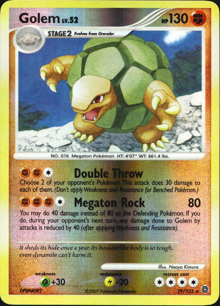 Golem 29/132 Rare Secret Wonders Pokemon Reverse Holo Near Mint