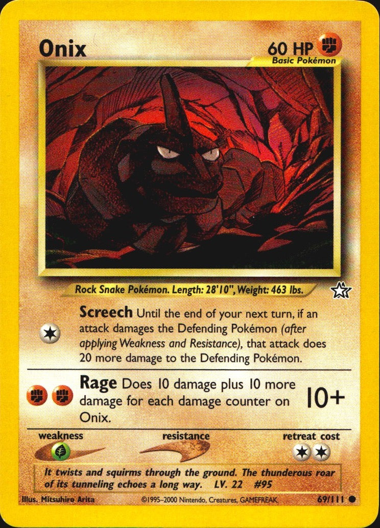 Onix 69/111 Common Neo Genesis Pokemon Near Mint
