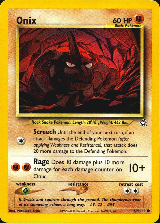 Onix 69/111 Common Neo Genesis Pokemon Near Mint