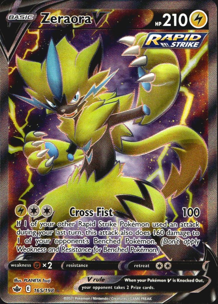 Zeraora V 165/198 Rare Ultra Chilling Reign Pokemon Near Mint
