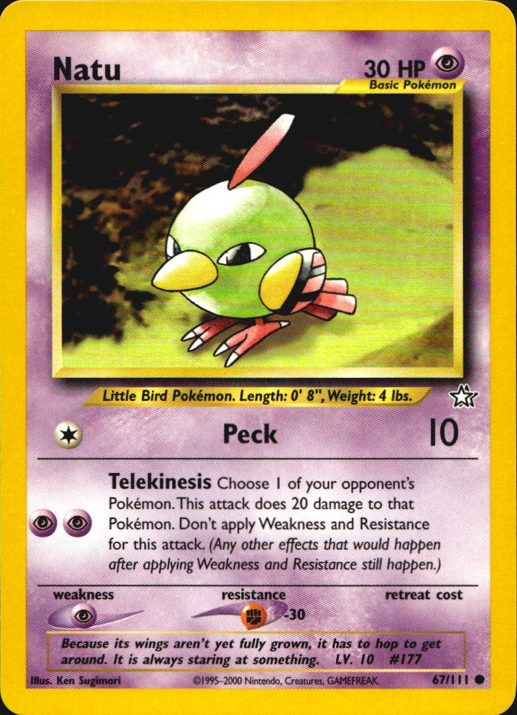 Natu 67/111 Common Neo Genesis Pokemon Near Mint