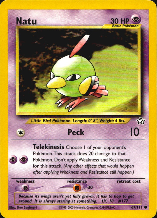 Natu 67/111 Common Neo Genesis Pokemon Near Mint