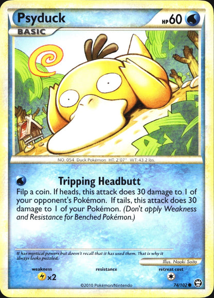 Psyduck 74/102 Common HGSS Triumphant Pokemon Near Mint