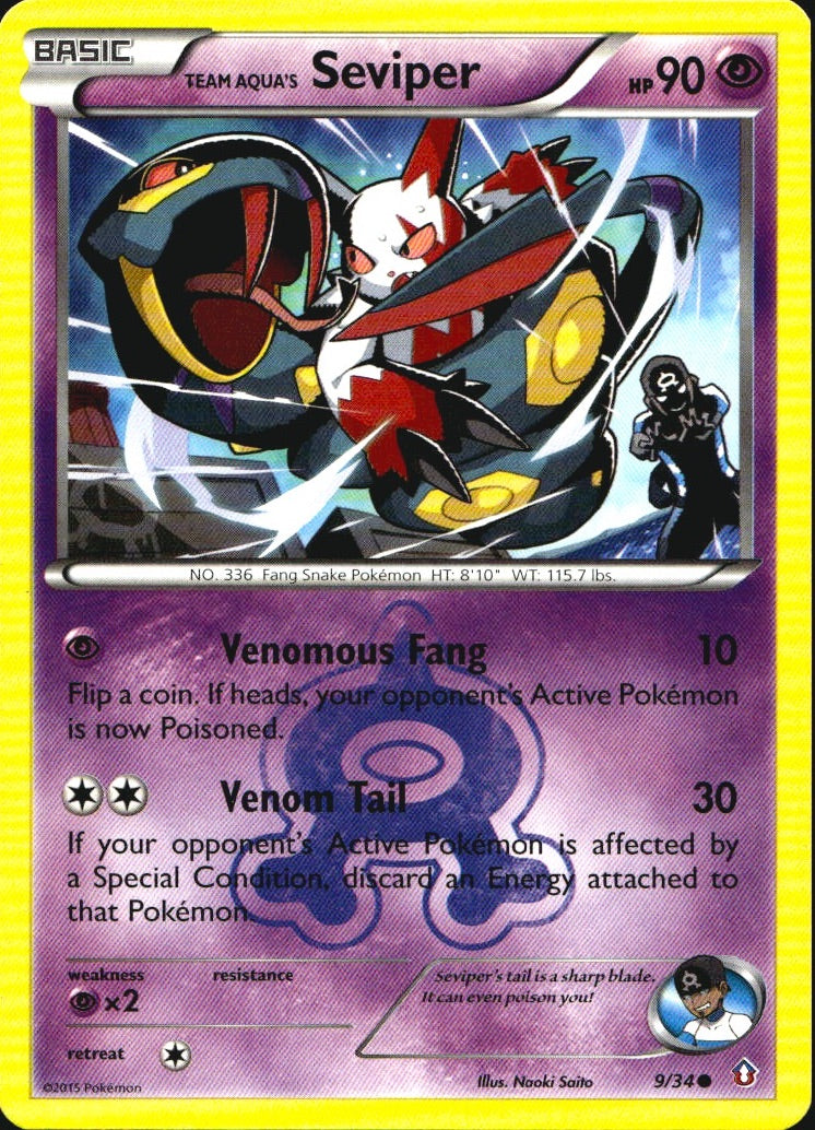 Team Aqua's Seviper 9/34 Common Double Crisis Pokemon Near Mint