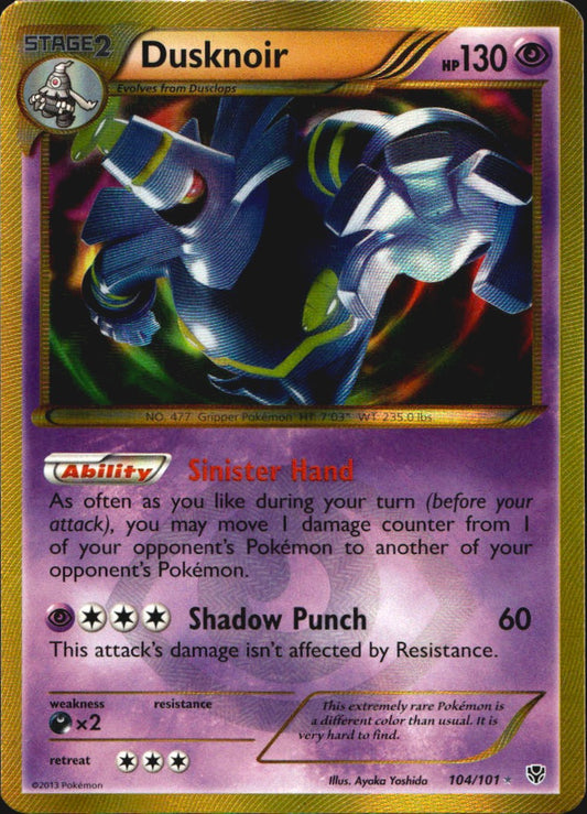 Dusknoir 104/101 Secret Rare Plasma Blast Pokemon Near Mint