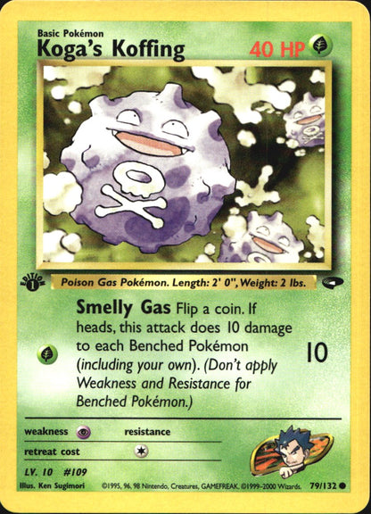 Koga's Koffing 79/132 Common Gym Challenge Pokemon 1st Edition Near Mint