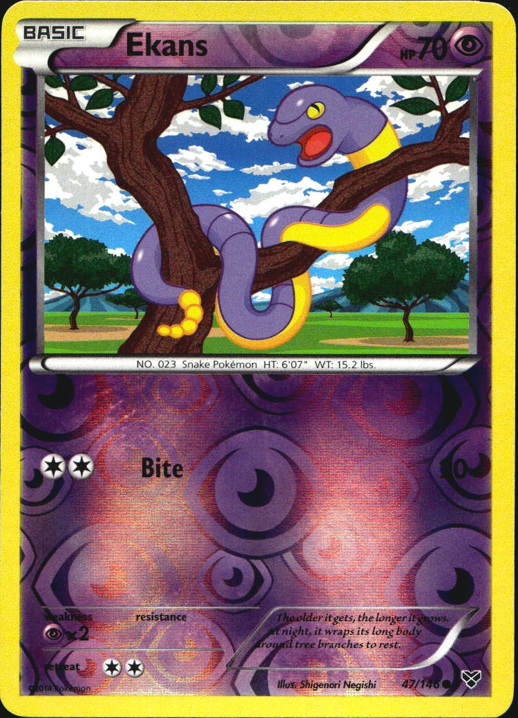 Ekans 47/146 Common XY Pokemon Reverse Holo Near Mint