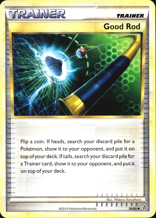 Good Rod 76/95 Uncommon HGSS Unleashed Pokemon Near Mint