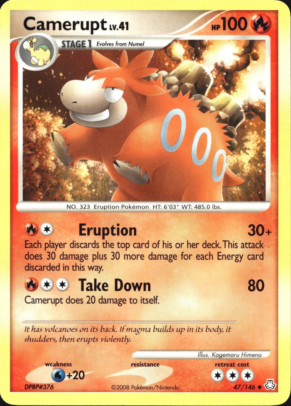 Camerupt 47/146 Uncommon Legends Awakened Pokemon Near Mint