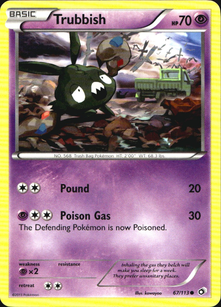Trubbish 67/113 Common Legendary Treasures Pokemon Near Mint