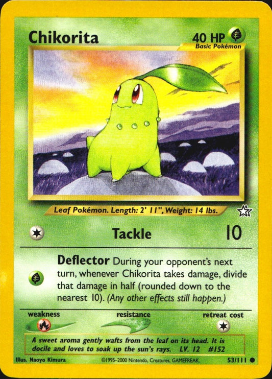 Chikorita 53/111 Common Neo Genesis Pokemon Near Mint