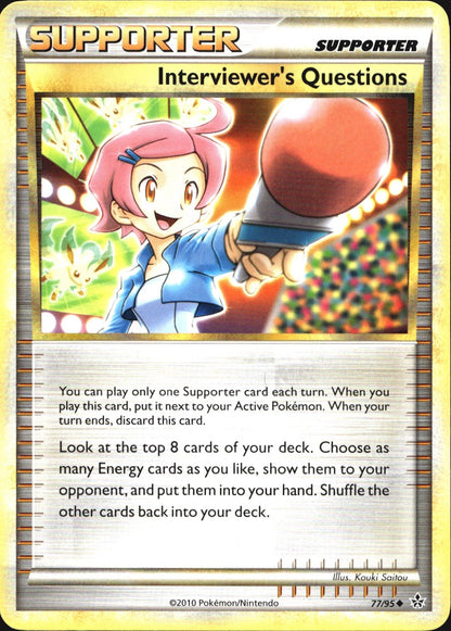 Interviewer's Questions 77/95 Uncommon HGSS Unleashed Pokemon Near Mint