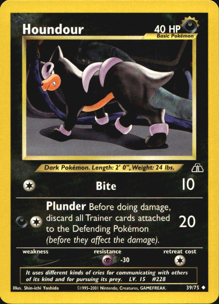 Houndour 39/75 Uncommon Neo Discovery Pokemon Near Mint