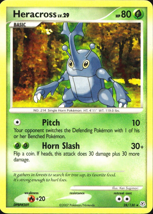 Heracross 28/130 Rare Diamond & Pearl Pokemon Near Mint