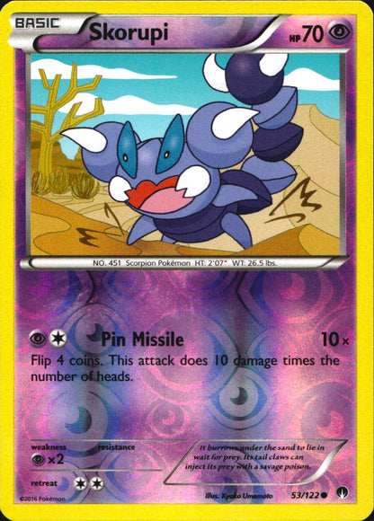 Skorupi 53/122 Common BREAKpoint Pokemon Reverse Holo Near Mint