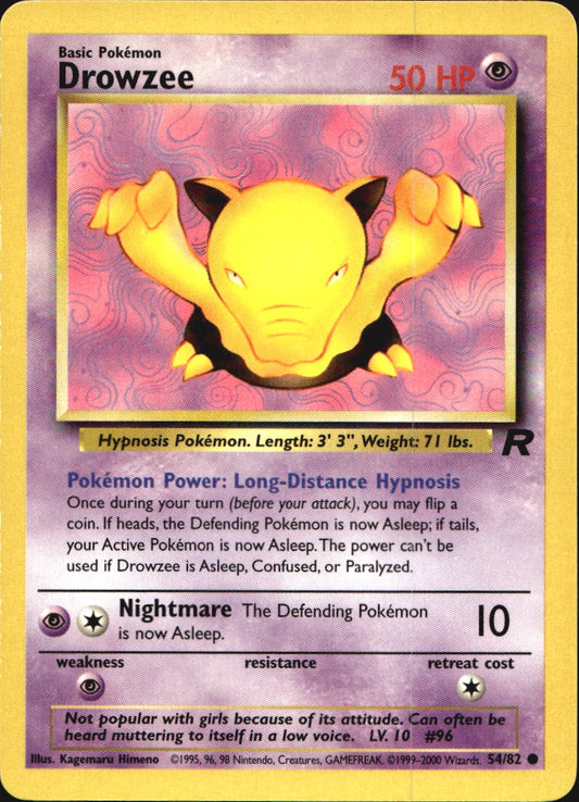 Drowzee 54/82 Common Team Rocket Pokemon Near Mint