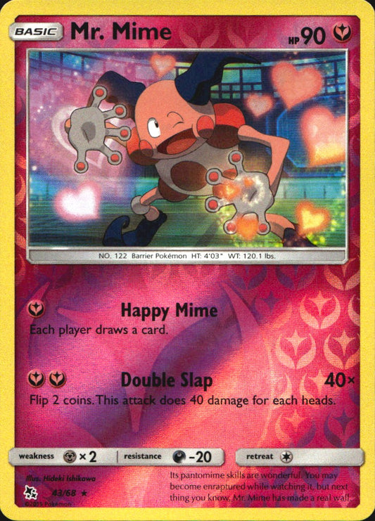 Mr. Mime 43/68 Rare Hidden Fates Pokemon Near Mint