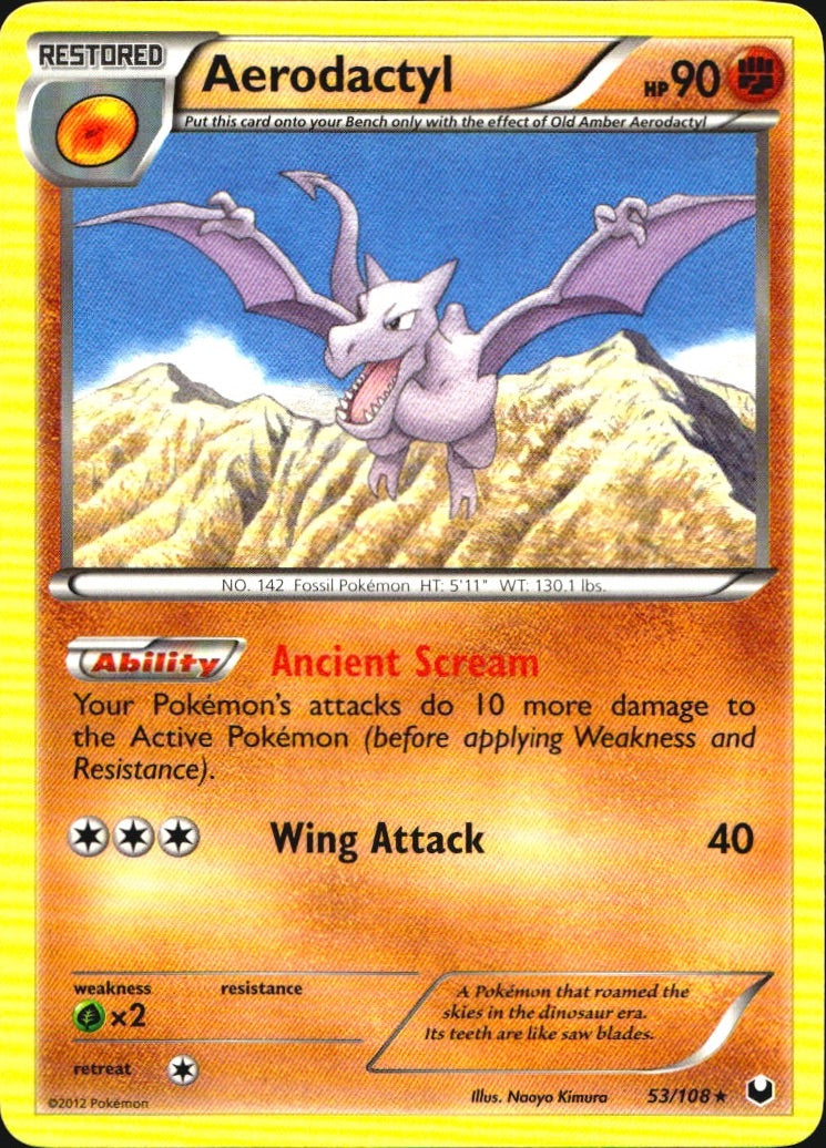 Aerodactyl 53/108 Rare Dark Explorers Pokemon Near Mint