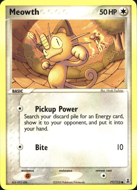 Meowth 77/113 Common Delta Species Pokemon Near Mint