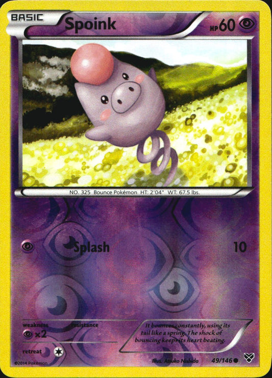 Spoink 49/146 Common XY Pokemon Reverse Holo Near Mint