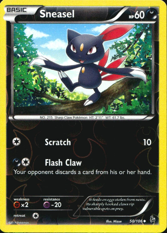 Sneasel 50/106 Uncommon Flashfire Pokemon Reverse Holo Near Mint