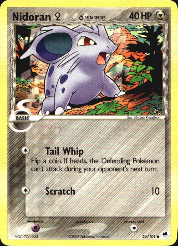 Nidoran F 56/101 Common Dragon Frontiers Pokemon Near Mint