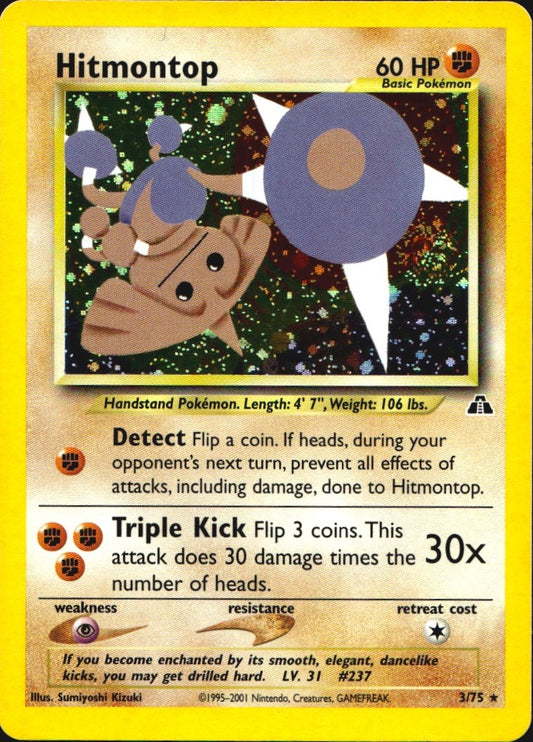 Hitmontop 3/75 Holo Rare Neo Discovery Pokemon Near Mint